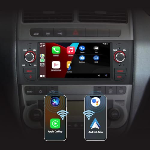 Autoradio pour Fiat Grande Punto Android avec CarPlay sans fil Écran Tactile 6.1 Pouces