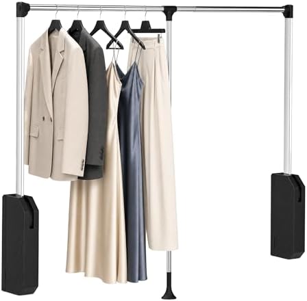 Pull Down Closet Rod,60 lbs Load Capacity,Adjustable 33"-45" Soft...