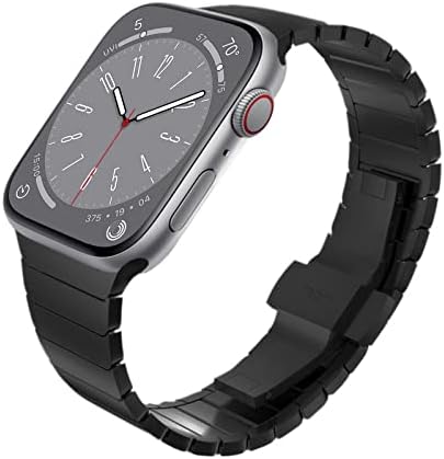 Wingle Compatible with Apple Watch Strap 41mm 40mm 38mm, Stainless Steel Replacement Band Metal Wristband Belt with Folding Clasp for iWatch 41mm 40mm 38mm Series 8 7 SE Series 6 5 4 3 2 1, Silver