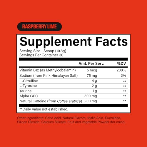 Image of RAW Essential Tingle-Free Pre Workout Powder - Preworkout Without Beta-Alanine for Clean Energy & Focus - Workout Supplement with 200mg of Natural Caffeine - Raspberry Lime - 30 Servings
