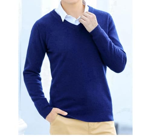 Rfmfkkg Soft Cashmere Cotton Blend Knit Pullover V-Neck Sweater Men's Winter Warm Jumper Business3