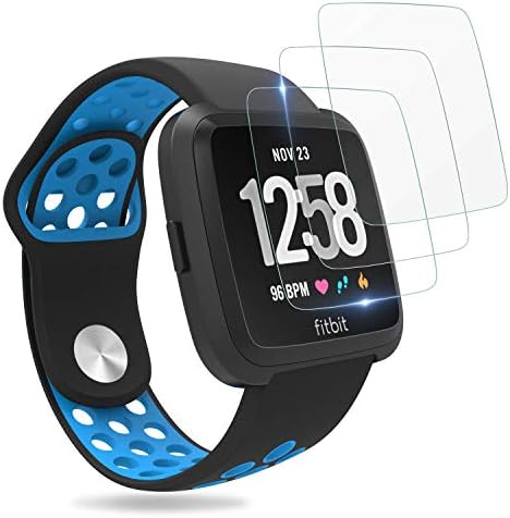 Penta Stars for Fitbit Versa Screen Protector, for Fitbit Versa Tempered Glass Screen Protector, Waterproof, Scratch Resist, Bubble Free, 9H Hardness, Fingerprint Proof, 3 Packs