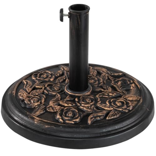 Green Haven Parasol Base 9kg – Heavy Duty Parasol Base Stand for Garden Umbrella, Canopy, Patio & Outdoor Furniture – Rust Proof, Weather Resistant, Cast Iron Effect, Adjustable Umbrella Stand