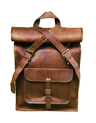 DHK Devil Hunter Killer Mochila Leeds XL de Piel Kurier Mochila de Bicicleta Mochila Escolar Mujer Hombre DHK