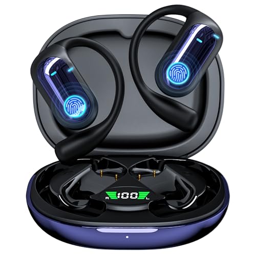 MOZC 168 Languages AI Live Translation Earbuds, 4-in-1 Smart Mode Bluetooth 5.4 Touch Screen Earphones Real-Time Headphones Translator, Fit iOS and Android Ideal for Business and Learning, Deep Blue