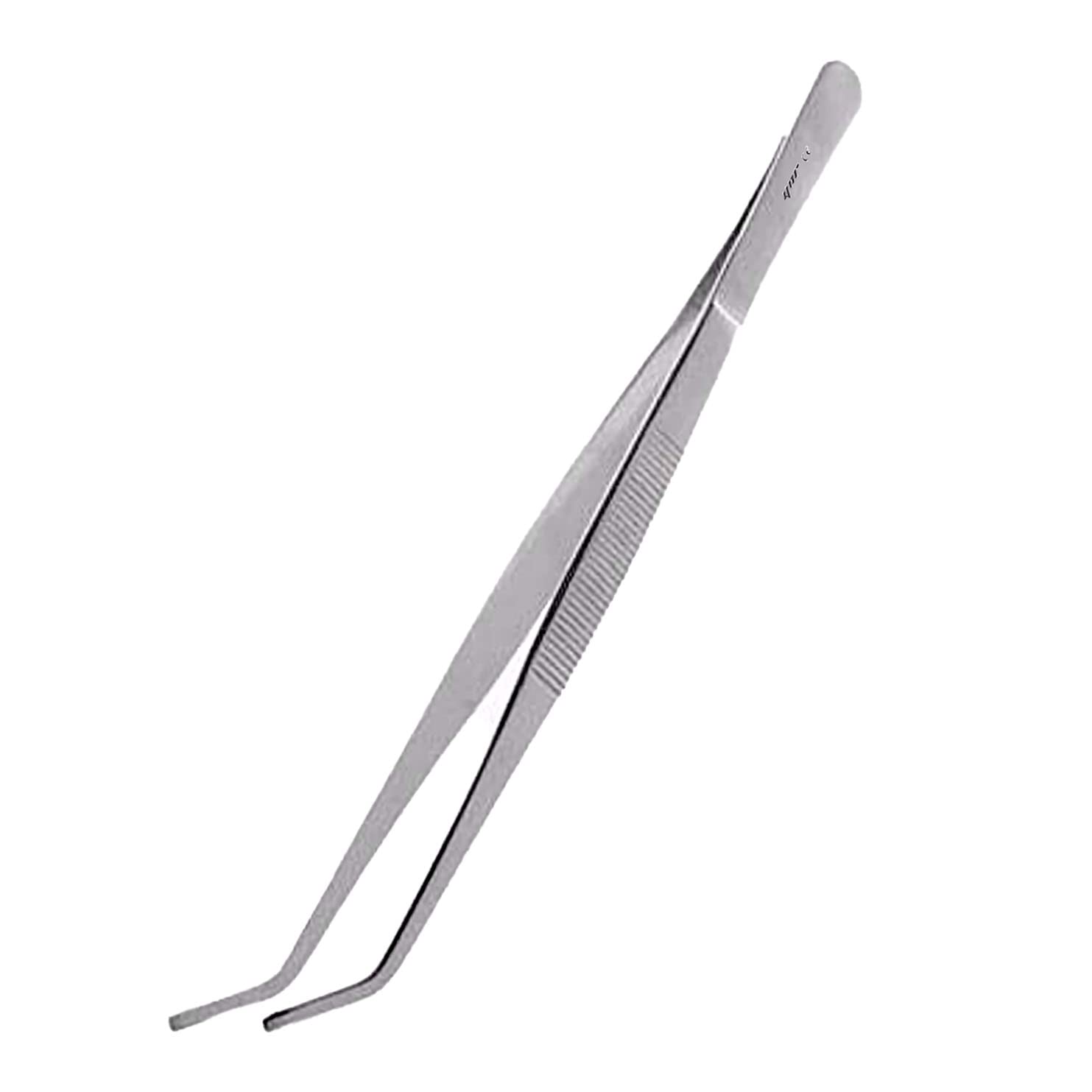 Reptiles Feeding Tongs Tweezers Hospitals Aquarium Fish Tank Tools Aquatic Metal Stainless Steel (Curved, 24 Inches)