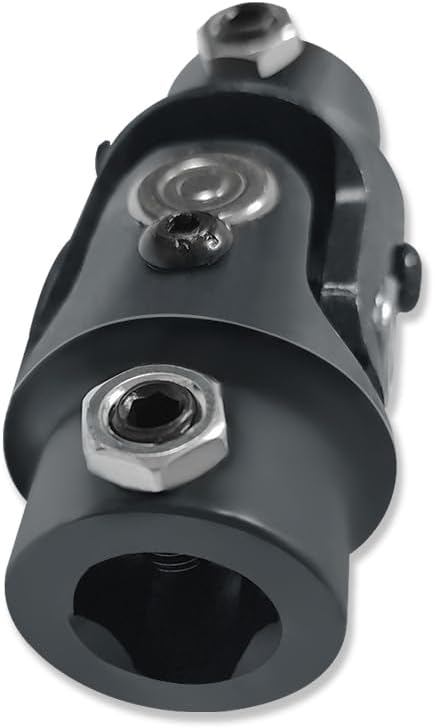 Chrome 36" Steering Shaft & 3/4" DD x 3/4" V Triangle Universal Steering U Joint 83mm Length Black Steel