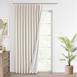 Vision Home Natural Pinch Pleated Full Blackout Curtains Linen Blended Room Darkening Window Curtains 84 inch for Living Room Bedroom Thermal Insulated Pinch Pleat Drapes with Hooks 1 Panel 60"Wx84"L