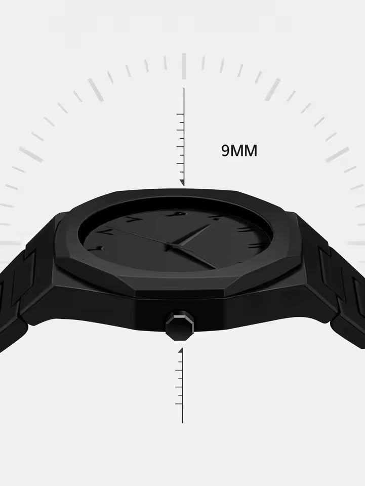 Image of Shocknshop Minimalist Creative Sketch Design Black Analog Plastic Chain Strap Wrist Watch for Men Boys -WCH375