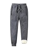 ZGZZ7 Men's Winter Fleece Pants Sherpa Lined Sweatpants Athletic Warm Running Jogger Pants (2#Grey,M)