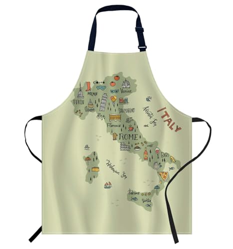oFloral 007 Schürze für Damen und Herren, Italienische Karte, 27 X 31 Inch
