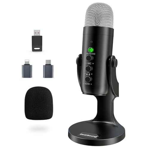 ZealSound Wireless Microphone,USB Mic for iPhone PC iPad Android Phone-Cordless