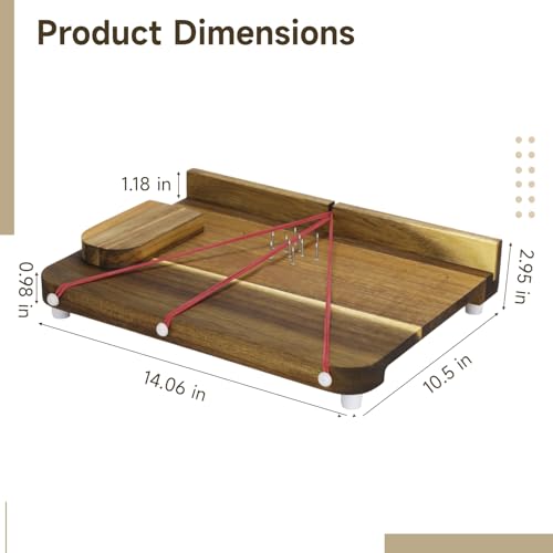 Tabla de cortar unida con 10 clavos de madera acacia miniatura 4