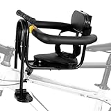 Fahrradsitz für Kinder, vorne montierter Kinderfahrradsitz mit Rückenlehne, Fußpedal, Schnellverschlussknopf und verstellbarem Sicherheitsgurt für Kinder, weiche Sitze für Kleinkinder