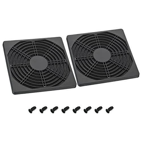 PATIKIL 150mm Cooling Fan Filter with Screw, 2 Pack ABS Ventilator Grill Protector Guard for Fan Protective Cover DIY Black