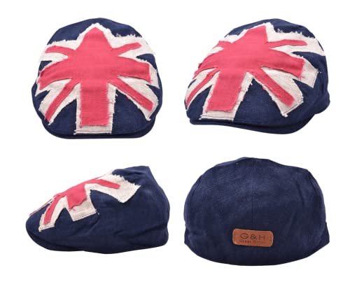 Casquette plate Union Jack G&H de qualité supérieure finition soignée
