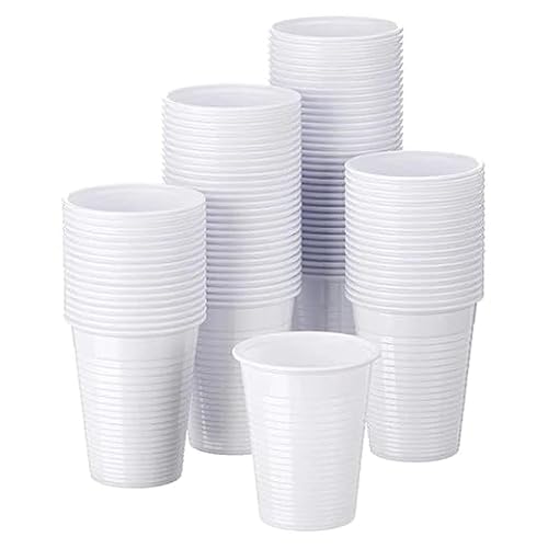 DETERMONDO 3000 Bicchieri Plastica Rigida Usa e Getta da 200 ml Bianchi Monouso per Acqua Caffè e Cocktail, Ideali per Feste ed Eventi, Realizzati in Polistirene Conforme al Contatto Alimentare