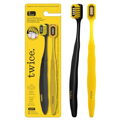 Twice Oral Wellness Stadium Bristle Toothbrush 2 Pack