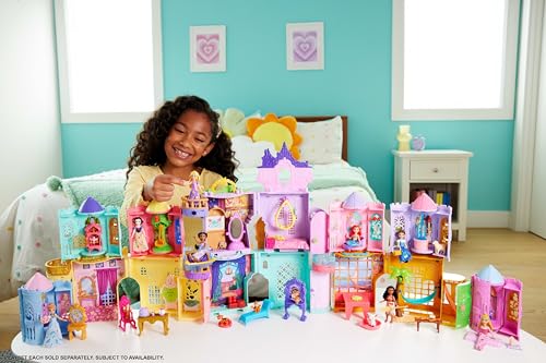 Image of Mattel Disney Frozen Toys, Storytime Stackers Jasmine's Palace, Stackable Doll House with Small Doll, 2 Friends & 8 Pieces, Inspired by Disney's Aladdin Movie​​