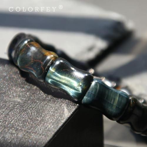 Bule Tiger Eye Stone Bracelet for Men Women Natural Crystal Gemstone Bracelet Premium Mens Tiger Eye Beads Bracelets, Unltimate Energy Protection Bracelets Healing Crystal Gift for Husband3
