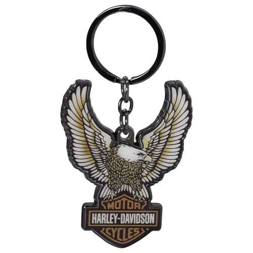 Plasticolor 004621R01Harley-Davidson Domed Eagle Bar & Shield Logo Key Chain Black