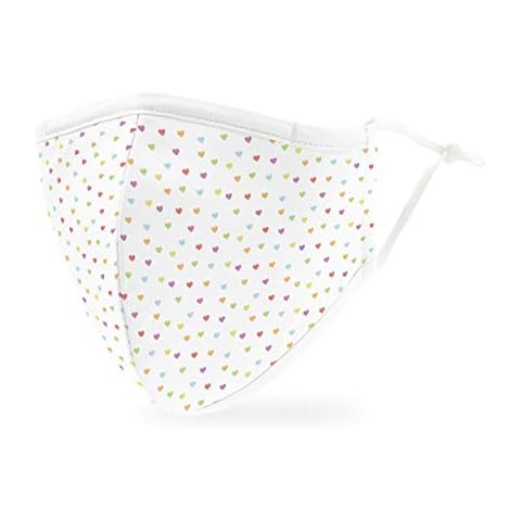 Weddingstar Washable Cloth Face Mask Reusable and Adjustable Protective Fabric Face Cover w/Dust Filter Pocket - Heart Dot Cover
