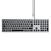 SATECHI Keyboard Slim W3 USB-C Wired | USB-C Tastatur | deutsches Layout (QUERTZ) | Ziffernblock und intuitive Funktionstasten für macOS | Hintergrundbeleuchtung | schlankes Design | für Apple-Geräte