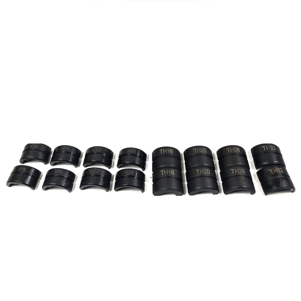 Tenaza de presión hidráulica, tenaza de 6T para tubo de cobre V12-28mm, TH 16-32mm, giratoria 360° para tubo de cobre o tubos de acero inoxidable con 9 matrices para tubo de aluminio, tubo PEX, tubo