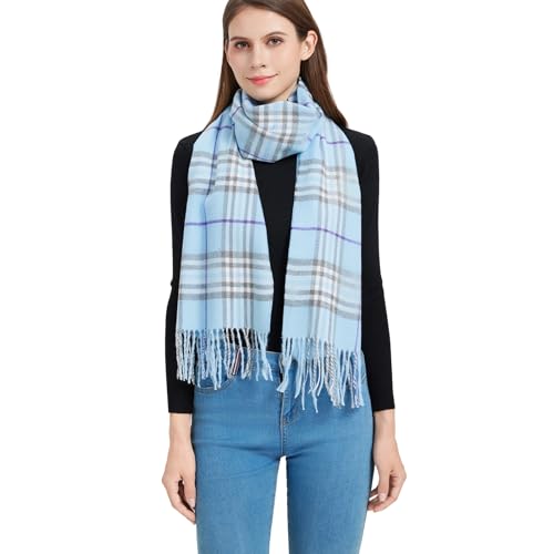 Plaid Scarf for Women and Men-Fall Winter Classic Cashmere Feel Tartan Checkered Plaid Scarves3