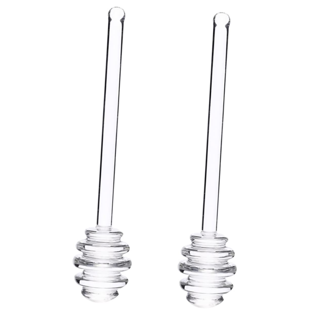 BIUDECO 2pcs Honey Stir Sticks Solid Plastic Honey Dipper Sticks for Jam Syrup Lightweight Grooved Design for for Cooking Baking