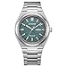 Citizen Relógio analógico masculino de quartzo japonês com pulseira de titânio AW0130-85XE, prata, pulseira, Prata, pulseira