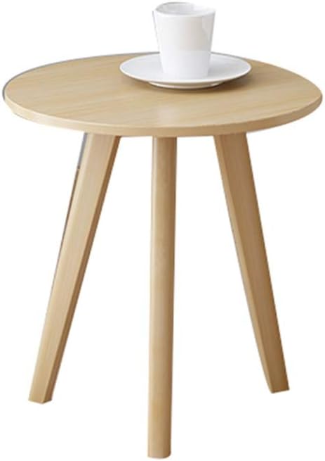 Bedside Cabinets Small Family Tea Table, Wooden Japanese-Style Small Round Table Household Outdoor Balcony Retro Coffee Table Small and Light Side Desk (Color : C, Size : 40 * 46CM