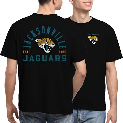 Junk Food NFL - Unisex Adult Short Sleeve Fan Tee - Jacksonville Jaguars Classic Arched - Officially Licensed - Black - 2XL