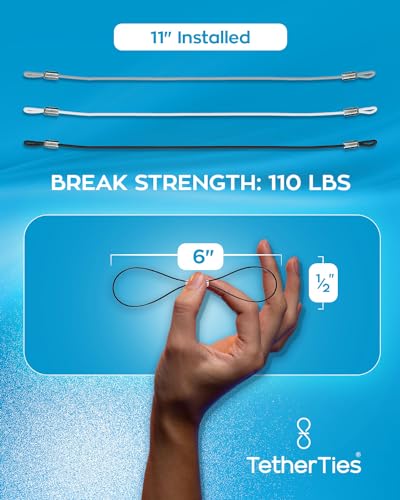 image for TetherTies Patented Pre-Assembled Adapter Ties - Anti-Theft Cable Lock