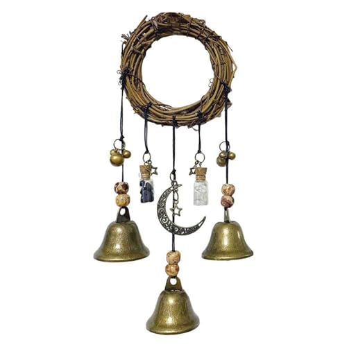 Witch Bells Magical Wind Chimes Hanger Witchcraft Decor Crystal Quartz Hanging Pendant Decor