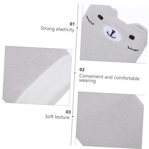 GALPADA Thick Cartoon Knee Pads Slip Leg Warmers Soft Crawling Protection for Boys Winter Bear Design4