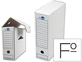 Archivos definitivos en tamaño Folio de cartón ondulado color blanco de fácil montaje, la mejor manera de archivar toda su documentación en una manera económica