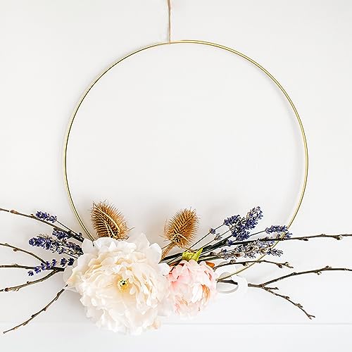 Sntieecr 5PCS 18Inch Metal Floral Hoop Rings Centerpiece Table Decorations, Wreath Metal Golden Hoops for DIY Home and Christmas Decorations, Wedding Wreaths and Table Decor - Thumbnail 5