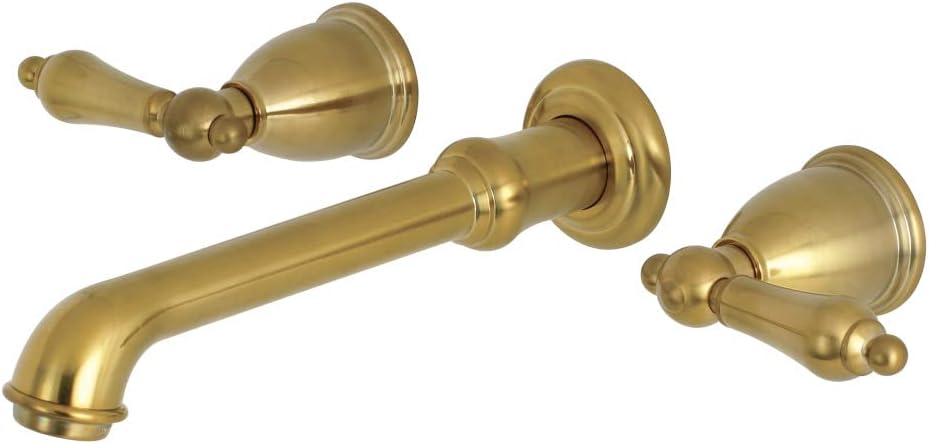 Kingston Brass KS7127AL 8-Inch Center Wall Mount Bathroom Faucet, Brushed Brass