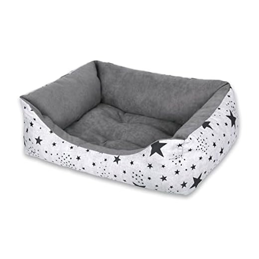 MERCURY TEXTIL- Sofá, Cesta,Cama Comoda para Perros,Gatos y Mascotas, con Relleno de Fibras Super Suave，Resistente al Desgaste y Duradero.. (Grande, Estrellas)