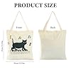 Wasise Music Tote Bag - Music Bag, Cat Canvas Piano Tote with Secure Zipper Closure, Musical Theatre Gifts, Black Cat Canvas Tote Bags for Musicians, Cats Lovers Gifts, Reusable Bags for Shopping #3