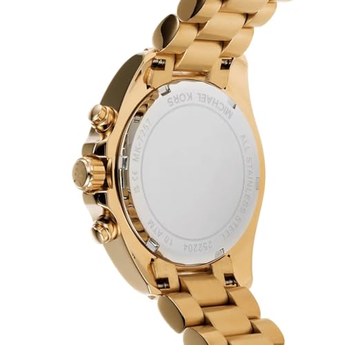 Image of Michael Kors Analog Green Dial Women Watch-MK7257I, Gold Band