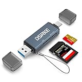 DSRKE USB 3.0 Lecteur Carte Mémoire Adaptateur de Carte SD Lecteur de Carte SD USB C Compatible avec MacBook Pro/Mac/ iPad Pro Galaxy S20/S10 Huawei P50/40 pour UHS-I/II SDXC, SDHC, SD, MMC, RS-MMC