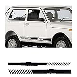 OGAUY Autocollants de côtés de Voiture pour LADA NIVA 2 pièces Voiture Longues Rayures latérales Autocollant Vinyle Film Auto décalcomanies faciles à Poser 4X4 Automobiles décoration Voiture Tuning