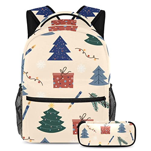 Sac à dos enfant à motif de Noël avec sa trousse, le cadeau scolaire idéal