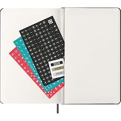 Moleskine Classic 12 Month 2026 Weekly Planner, Hard Cover, Large (5 x 8.25), Black, 144 pages