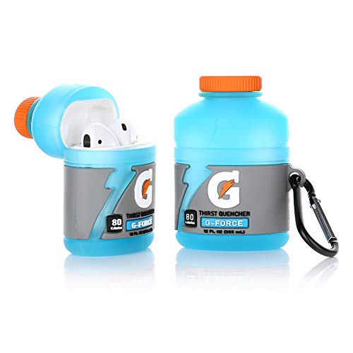 JUNENTER AirPods ��1����/��2����C���z���p�L���[�g�P�[�X �L�[�`�F�[���t�� - �ϏՌ��ی�J�o�[ ����L�����f�B�X�i�b�N�f�U�C�� AirPods 1 ����� AirPods 2�p (�x���E�W�F���[)