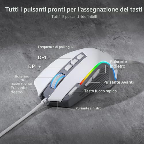 M612 Mouse Gaming Ottico Cablato RGB - Mouse gaming - Immagine 3