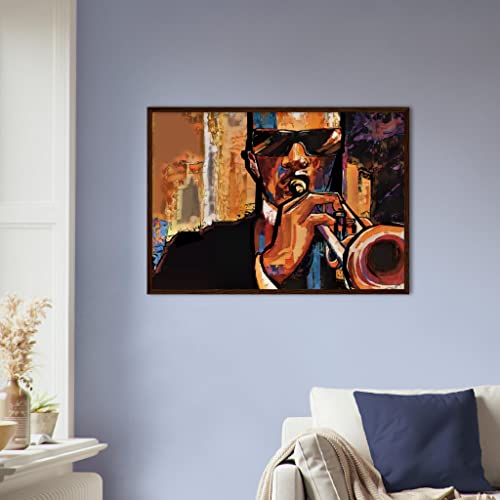 Art mural musical trompette africaine, le cadeau idéal en bois