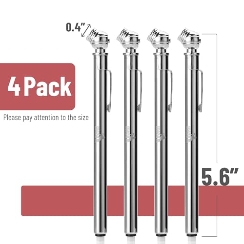 Image of UNCO-Pencil Tire Gauge, 4 Pack, 10-75 PSI - Car Tire Air Gauge for Tires